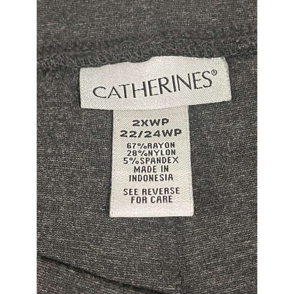 Catherines Heather Gray Ultra Knit Ponte Full Length Leggings Pant Sze 2X 22/24W - Picture 5 of 7